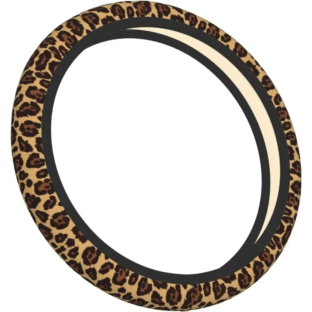 Coprivolante con stampa leopardata coprivolante universale in Neoprene da 15 pollici per auto per donna uomo image 2