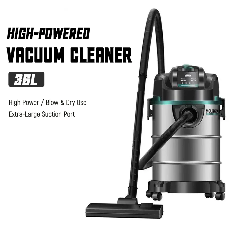 

35L Wet & Dry Barrel Vacuum Cleaner 9500W Powerful Suction Stainless Steel Industrial Vacuum for Home Renovation Cleaning
