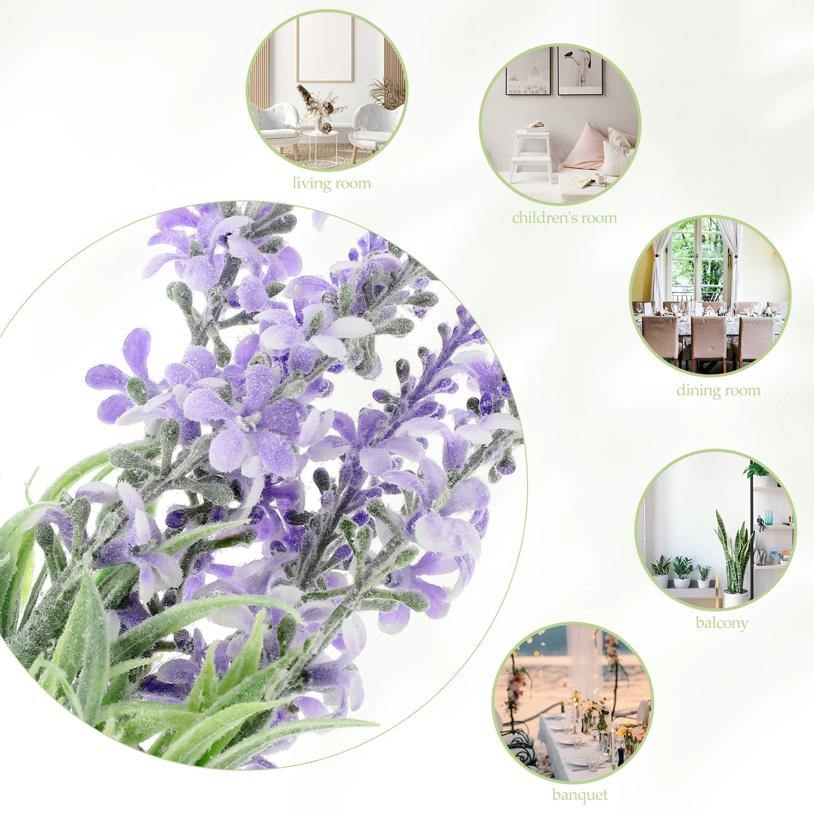 

Lavender Fake Flowers Plastic Violet Plants Home Office Party Spa Photography Props Lifelike Faux Plant Decor