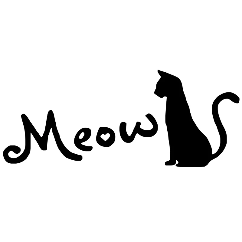 41980# 20x8cm Lovely Cat Meow Car Sticker Vinyl Decal Waterproof Auto Decors for Bumper Rear Window Laptop Motocycle Truck Van