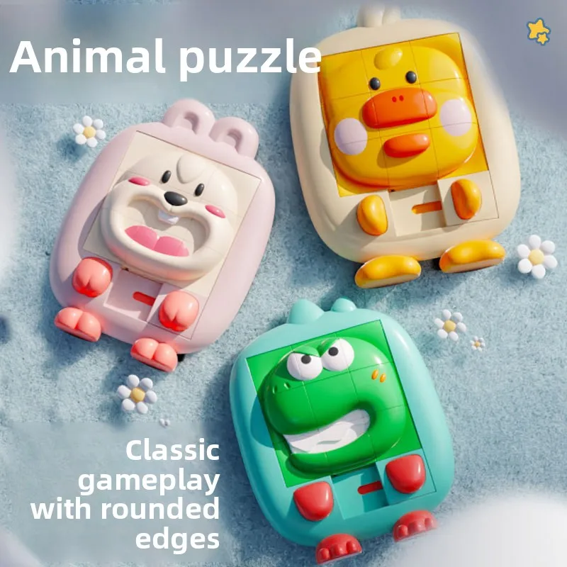 Boy Cartoon Small Animal Huarong Road Sliding Puzzle Puzzle Early Education Thinking Training Boy Toy