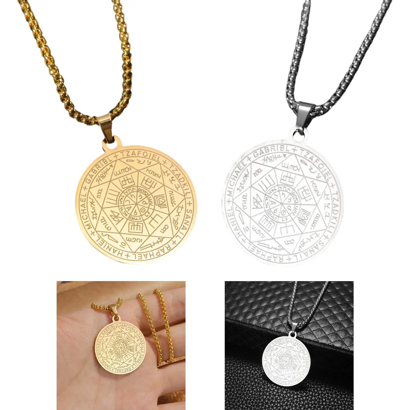 

Mens Pendant Necklace Seal of The 7 Archangels Pendant Necklace Fashion Costume
