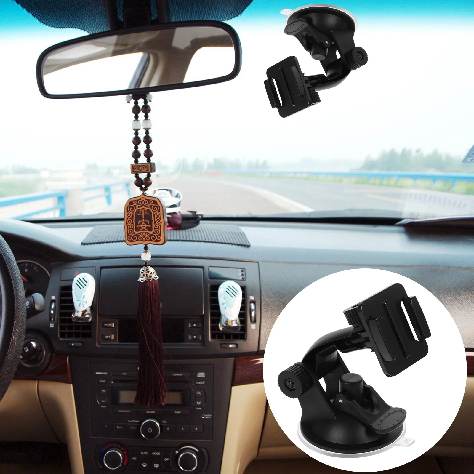 

4Pcs Sports Camera Bracket Suction Cup Shock Mount Dash Holder Car Sucker Absorption Stable Anti Slip Design Heat