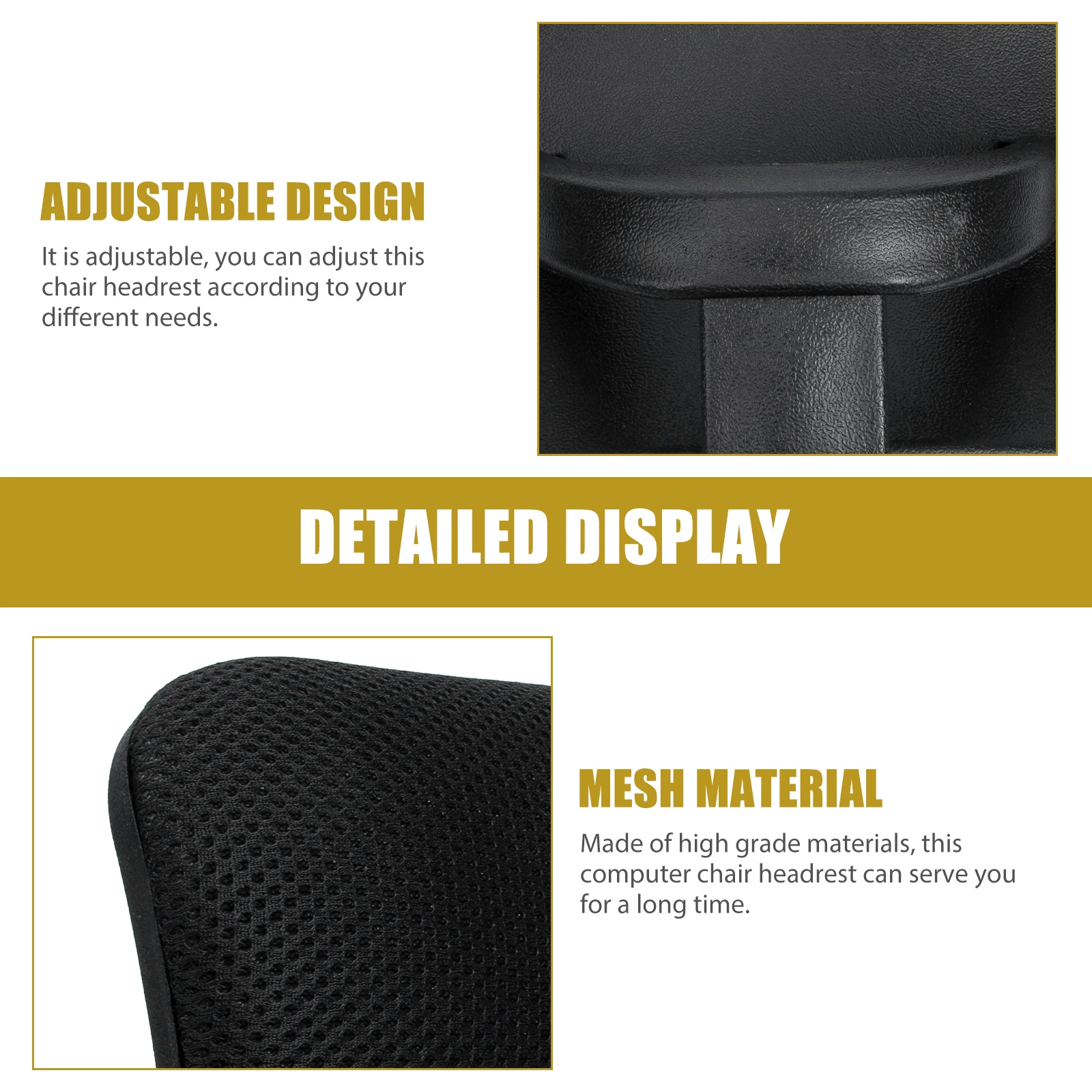 NEW Office Mesh Chair Headrest Computer Chair Headrest Adjustable Computer Cushion Rest Retrofit Lift Neck Pillow Swivel 2024