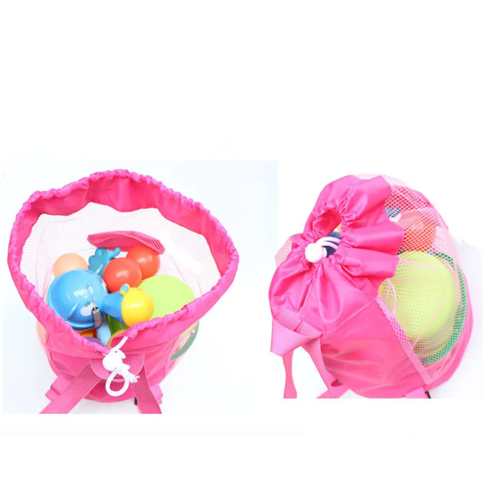 

Drawstring Beach Storage Bag Premium Material Kids Backpack Large Capacity Outdoor Mesh Pouch Shell Collection