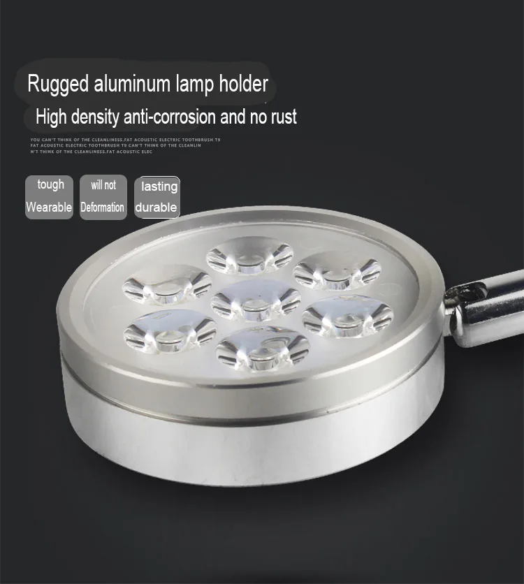 Round Magnetic Base Machine Light 1W/3W/5W/7W 24V/220V Small Flexiable LED CNC Grinder Milling Working Table Lamp Magnet Mounted