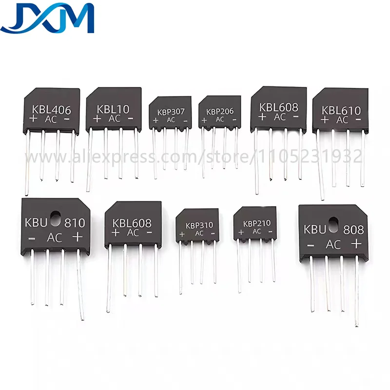 10pcs/lot Diode Bridge Rectifier KBP206 GBP210 307 310 406 410 610 KBL406 410 606 608 610 2A 3A 4A 6A 8A 10A 15A 600V 800V 1000V