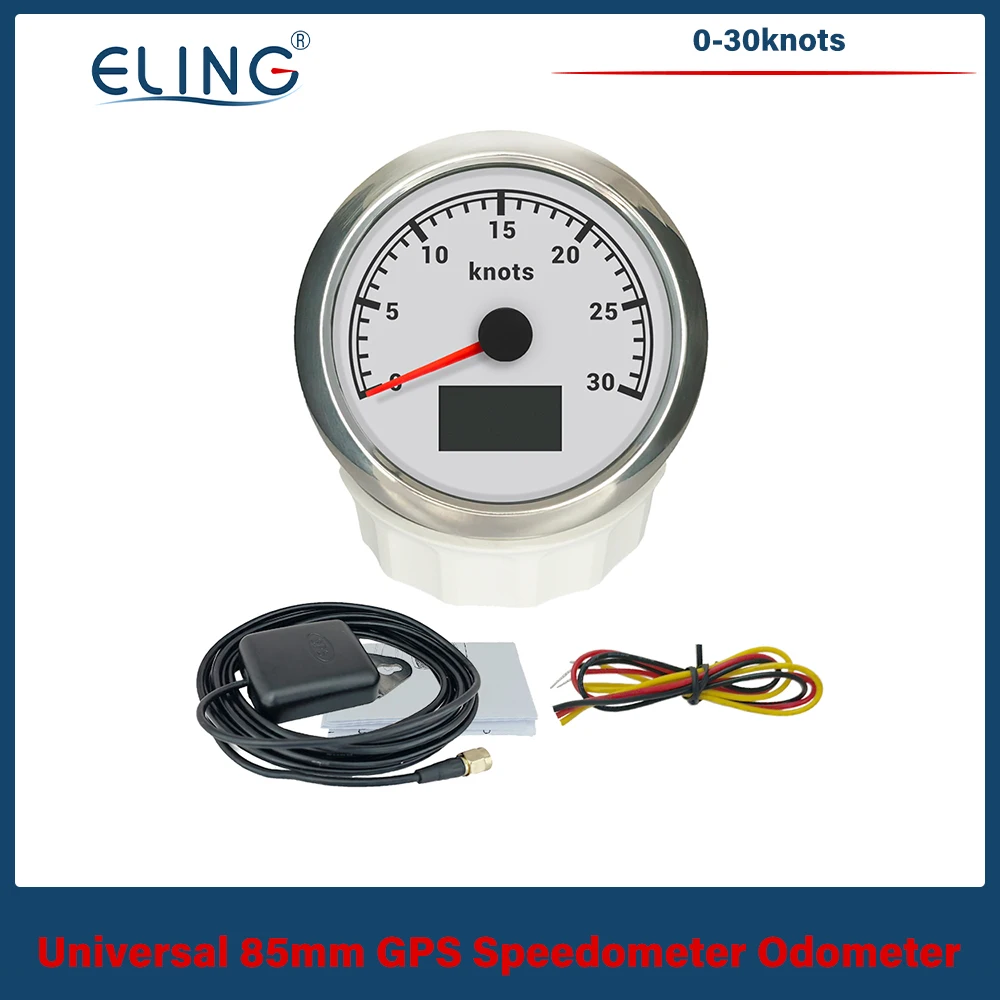 ELING New 85mm GPS Speedometer 0-30 Knots 0-60 Knots 60 km/h 120 km/h 200 km/h With 7 Colors Backlight For Car Boat Yacht