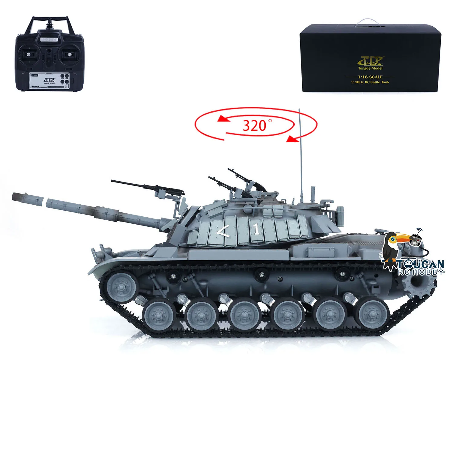 1/16 TOUCAN Tongde Israel Remote Control Infrared Battle Tanks M60W ERA RC Tank Vehicle Cars Model Vehicle Toys for Boys TH23295