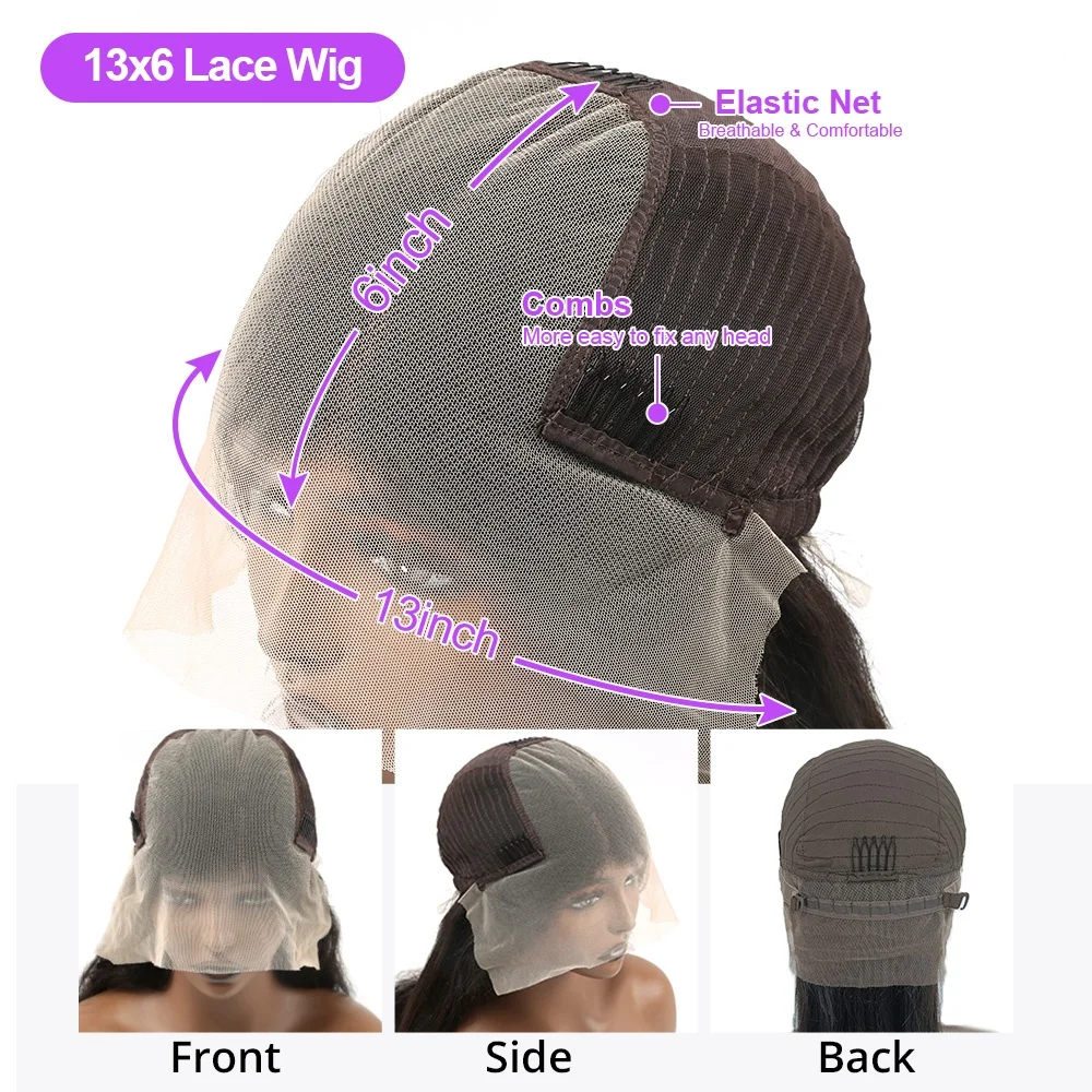 40 بوصة الجسم موجة شعر الإنسان شعر مستعار أمامي 13x6 13x4 Hd الدانتيل شعر مستعار أمامي شفاف قبل قطعها البرازيلي خصلات الشعر المستعار الإنسان للنساء #6