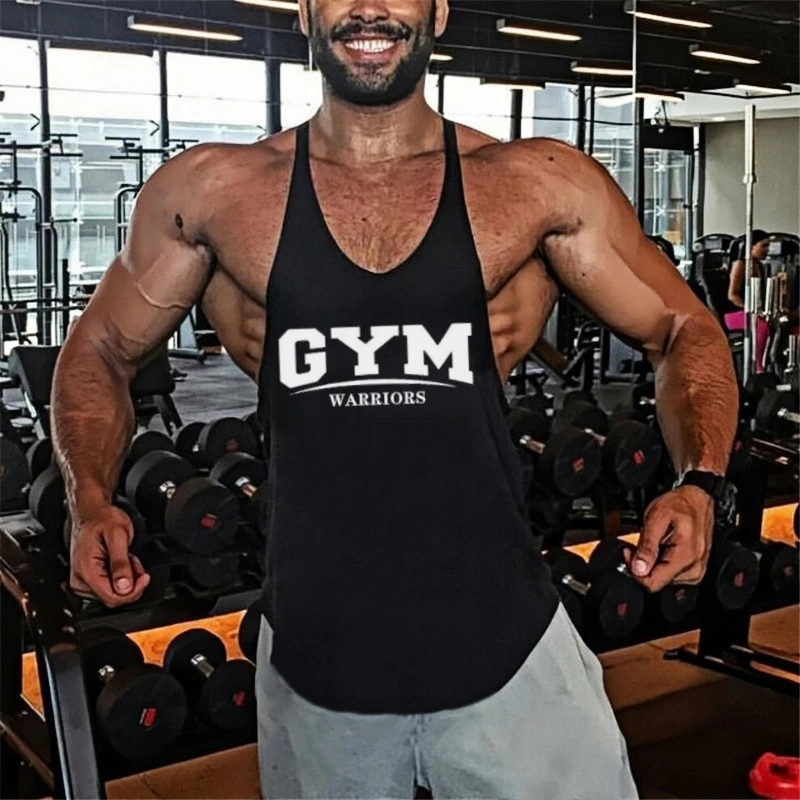 

Gym Warrior — тематический спортивный мужской жилет-стрингер — топ без рукавов для фитнеса, интенсивных тренировок и спортзала в стиле энтузиастов
