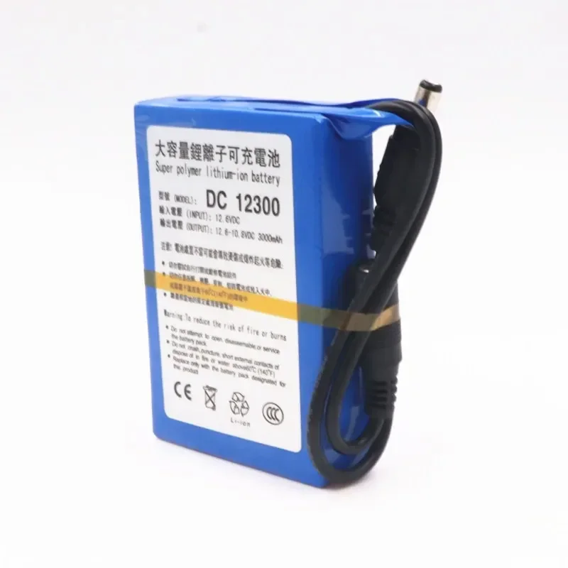 100% New DC 12V 3000mAh Li-ion DC12300 Super Rechargeable Battery Pack with Plug for CCTV Camera Batteries Baterias Bateria