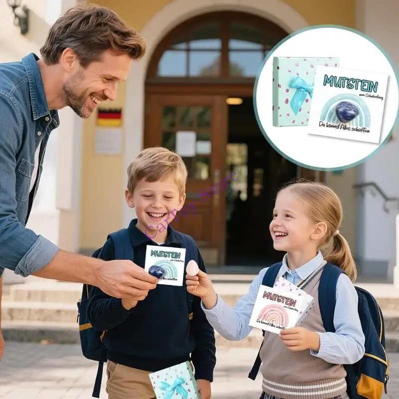 مجموعة مشروع فني فني من حجر الحظ الطبيعي للأطفال في الفصول الدراسية وأنشطة الحفلات والهدايا التذكارية الإبداعية #5