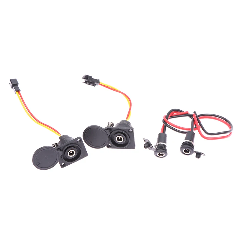 E-bike Lithium Battery Screw Integrated Interface DC2.1 /2.5 Pin With Cover Round Hole Power Connection Charging Port