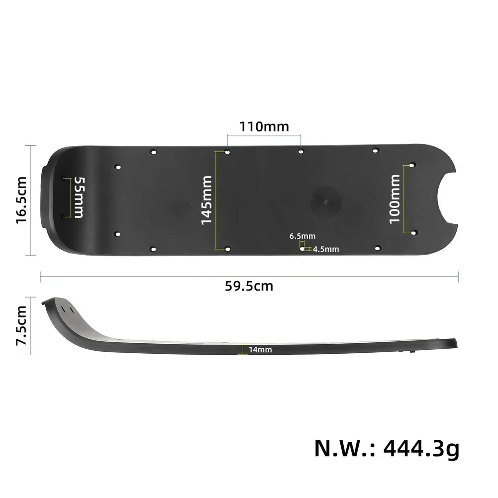 Black Electric Scooter Shell 444.3g Lightweight Design Precise Size Fitting Easy Installation Process For Urban Travel