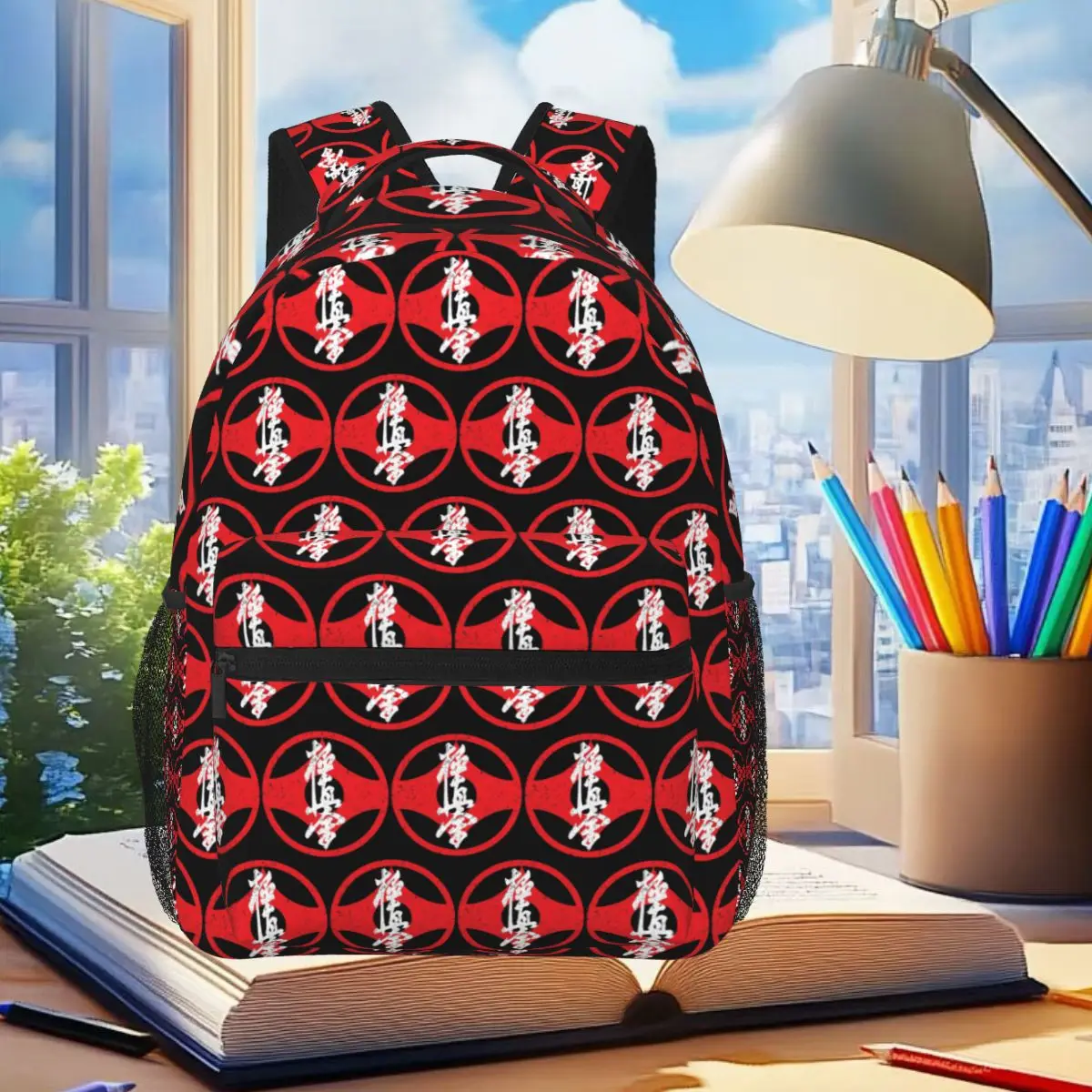 Kyokushin Kaikan Karate Symbol Kyokushinkai Dojo Backpack Student Boys Girls BookBag Kids School Bag Laptop Shoulder Bags