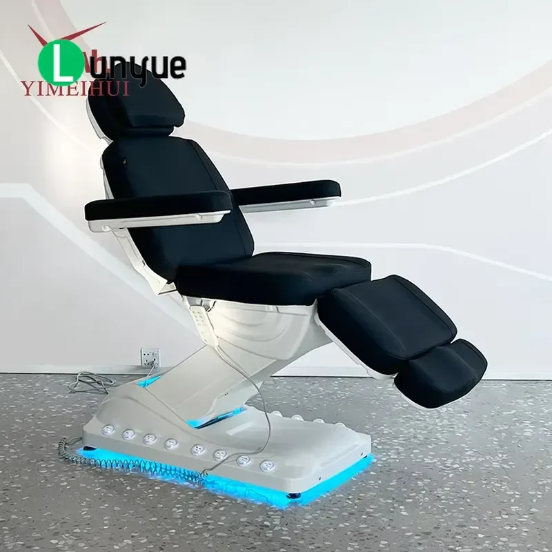 Universal Electric Beauty Bed 4 Motors Dual Control Foot Pedal Remote Clinic Facial Massage Table Adjustable Treatment