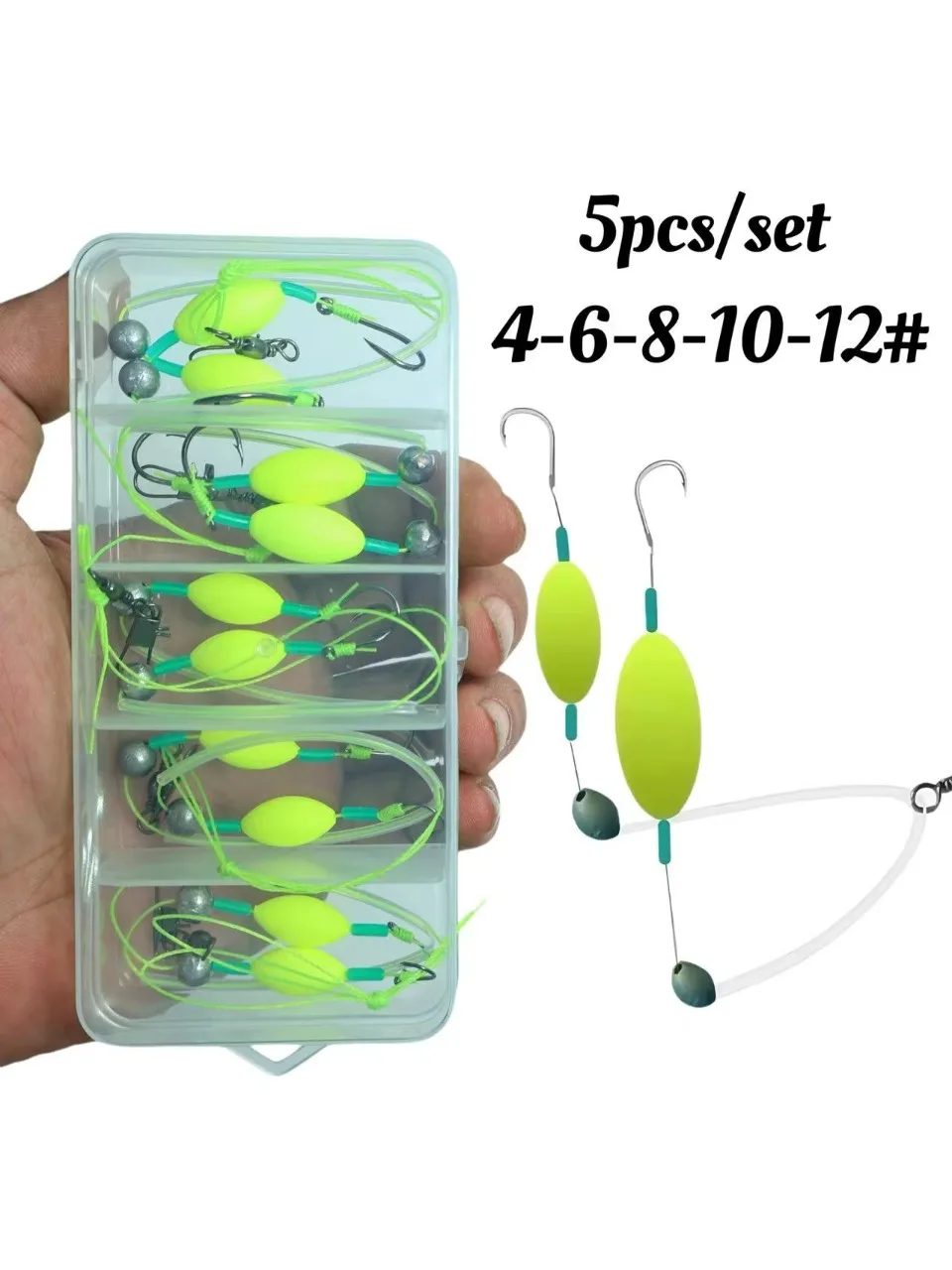 Karpfenangeln Anti-Float Doppelhaken-Set für Baitcasting, Wasserbeständig, Ise Ni Angelhaken-Set, Bodenhänger, Float-Angeln