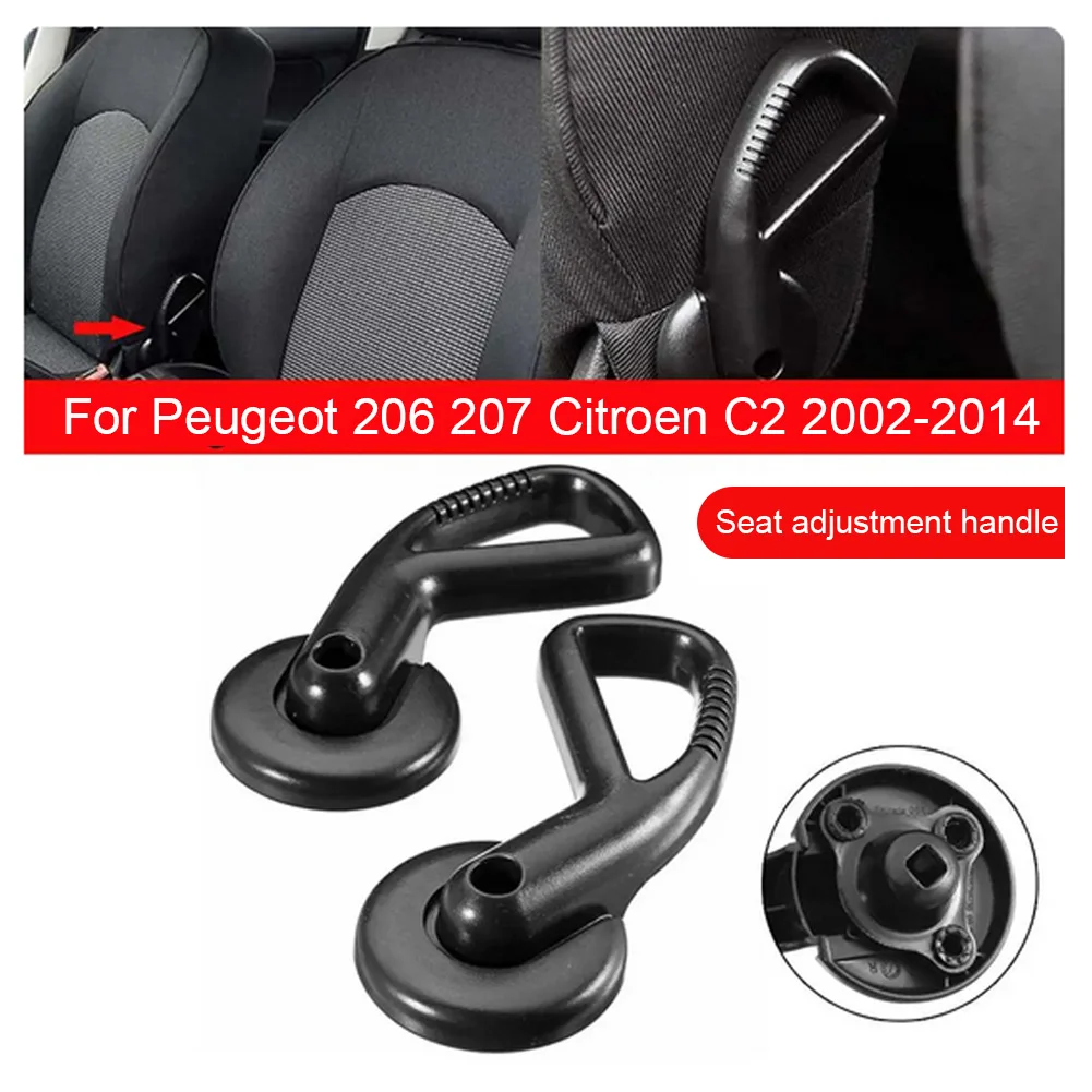 Left Right Armrest Handle Replacement Left/Right Arm Strap Seat Adjuster Knob Seat Armrest Handle for Citroen C2 206 207