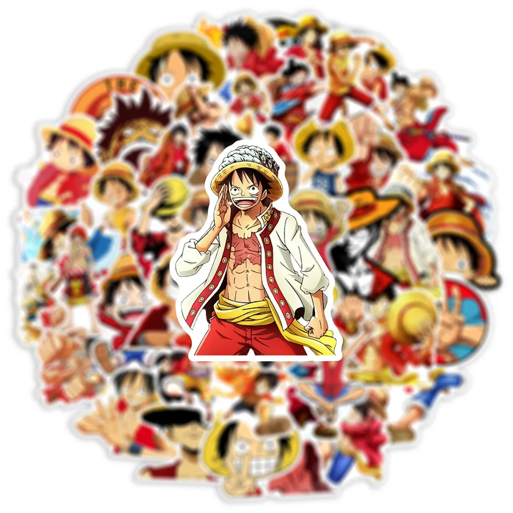 10/30/50PCS Anime One Piece rufy Stickers per bambini giocattoli fai da te Laptop Phone Skateboard bagagli Cool decalcomanie Cartoon Sticker regali