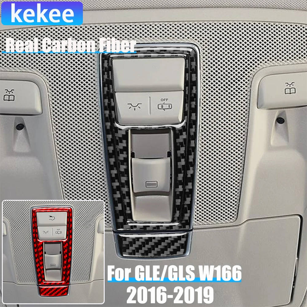 

Real Carbon Fiber Car Accessories Reading Light Trim Cover Soft Sticker For Mercedes-Benz W166 GLE/GLS 2016 2017 2018 2019