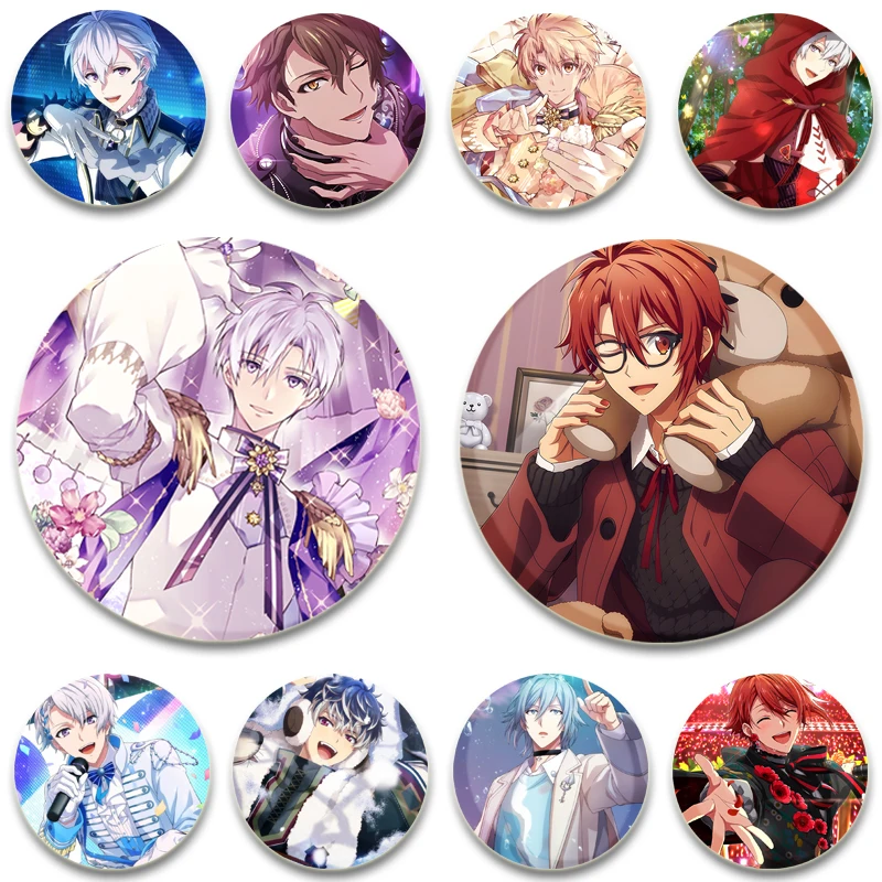 Broche IDOLiSH7 para mochila, alfileres de botón a presión para sombrero, accesorios de joyería, juego móvil de ritmo musical superpopular de Japón