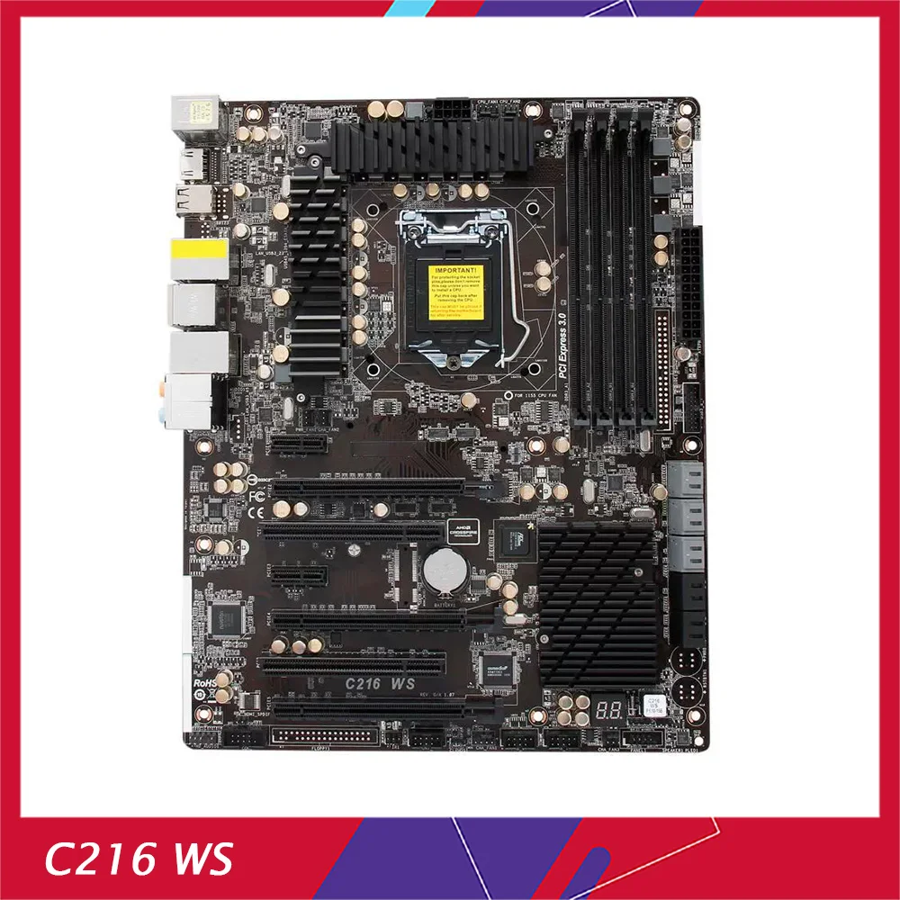 

Оригинальная материнская плата рабочей станции для ASRock Rack C216 WS LGA1155 DDR3