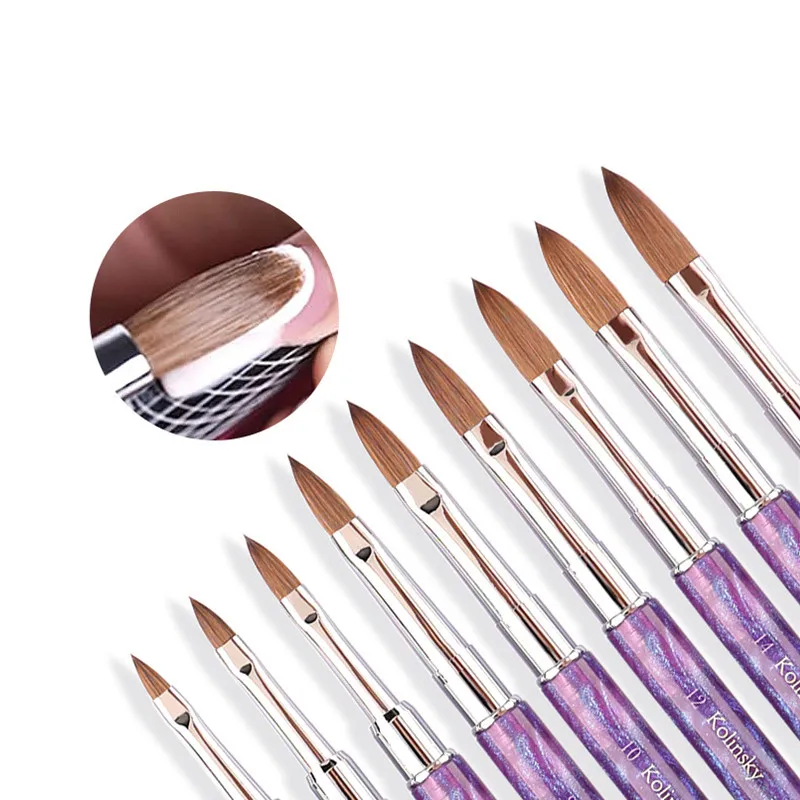 

1 шт., кисть для дизайна ногтей Purpie Kolinsky, акриловая УФ-гель-ручка для наращивания, лак для ногтей, кисть для рисования, кисть для дизайна ногтей для маникюра T