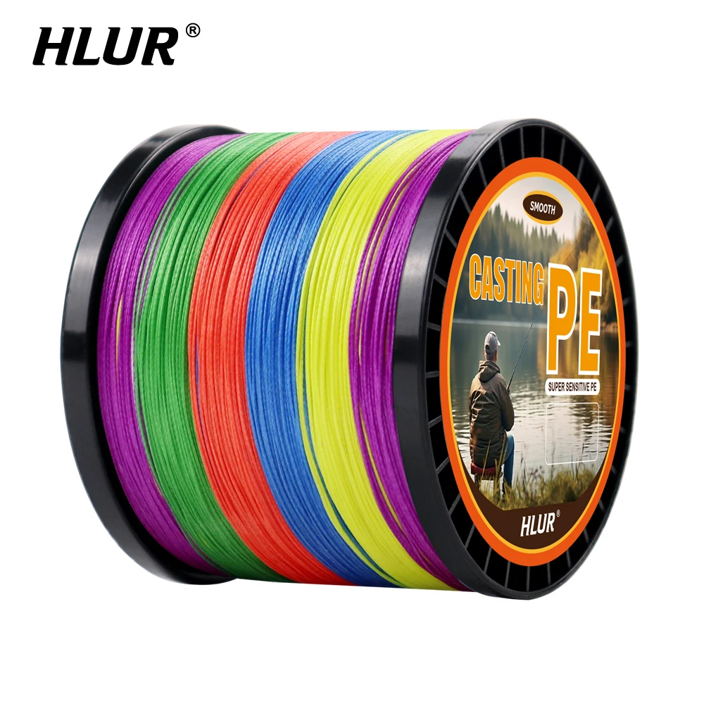 HLUR Japan High Quality 16 Strands Colorfast Braided Fishing Line Super Smooth Multifilament  PE Salt Line 1000M 500M 300M 100M