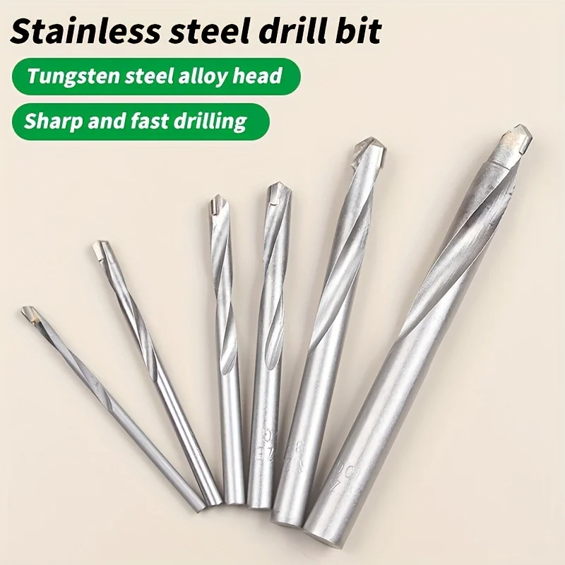 Tungsten Steel Drill Bits Designed for Drilling Stainless Steel Plates, Suitable for Use with Electric Drills on Metal Sheets