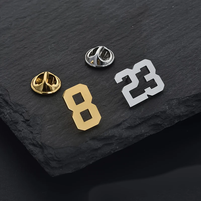 

Custom Number Brooch Pin Personalized Luck Number Stainless Steel Jewelry Elegant Lapel Pin Corporate Present Anniversary Gifts