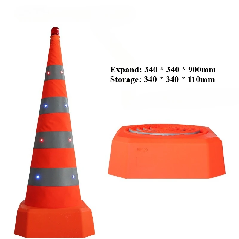 

90CM Orange Illuminated Telescopic Cone LED Telescopic Cone Can Be USB Charged Highway Warning Emergency