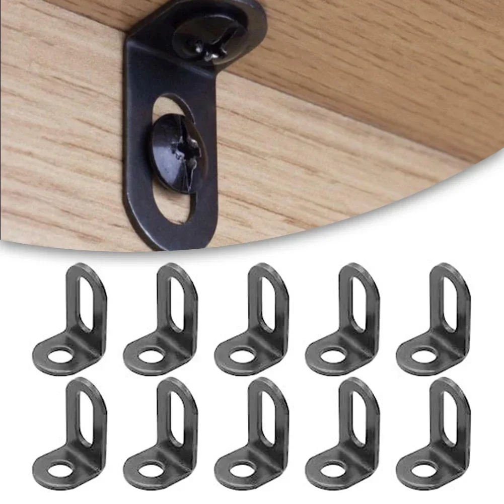 10pcs Stainless Steel Corner Brackets Right Angle L Shape Brace Bracket Furniture Hardware Cabinet Layer Board Support Holder