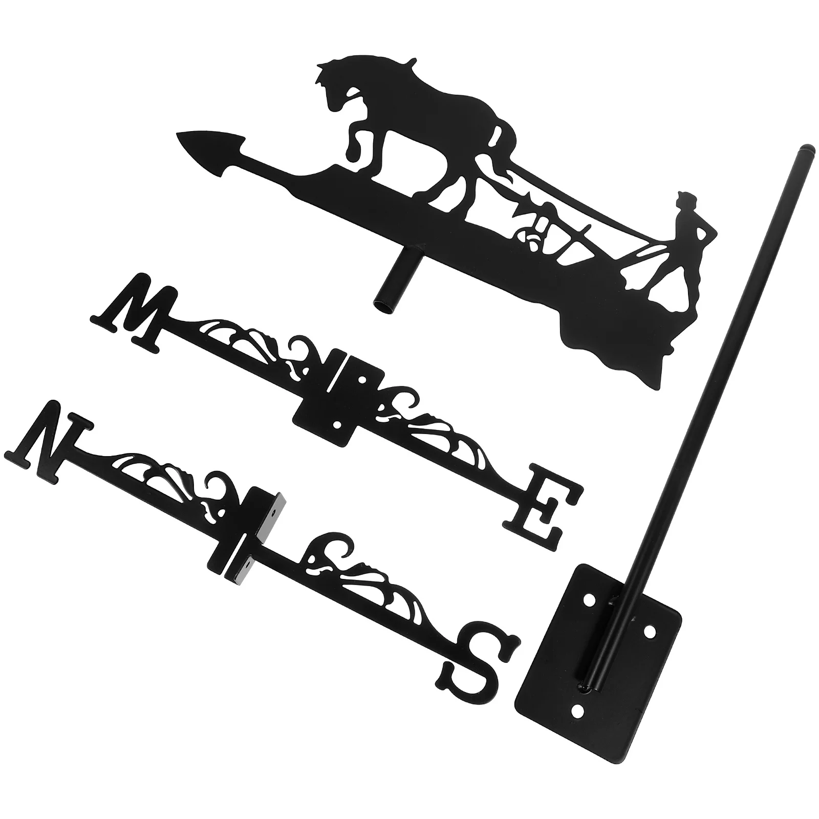 

Garden Decor Metal Weather For Yard Roof Lawn Outdoor Metal Vane Wind Direction Horse Weather Vane Indicator