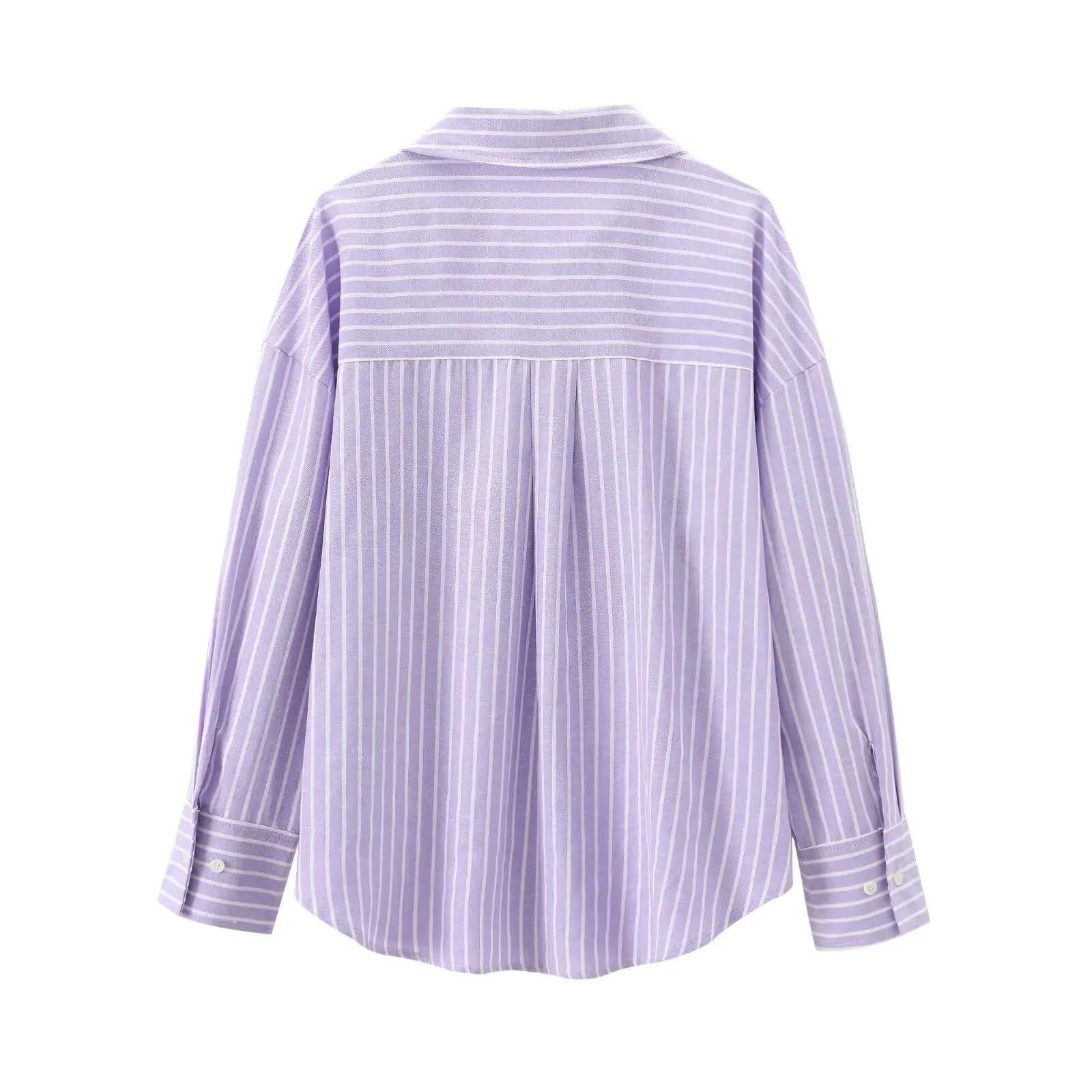 Maxdutti Casual Shirt Long Sleeve Blouse Ladies Blusas Mujer De Moda 2024 Japanese Basic Oxford Striped Shirt Women Tops