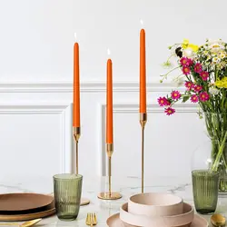 4 Pieces 10inch Orange Wax, Drip-Free, Smoke-Free, Fragrance-Free, Home Dinner Candles, Hand-Pulled, High-Quality, Suitable for Church, Family, Wedding, Party, Seasonal Celebrations, Emergency Situations and Home Decorations,非常适合 Christmas, Halloween, Easter, Thanksgiving, Day, Day, and Independent Day.