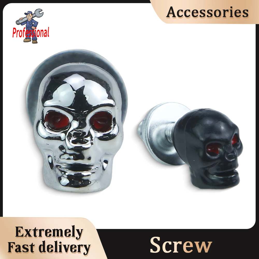 

15g Silver Black Skull Screw, Car Plate fixing Screw,Screw, used for Yamaha and Other locomotive license plates