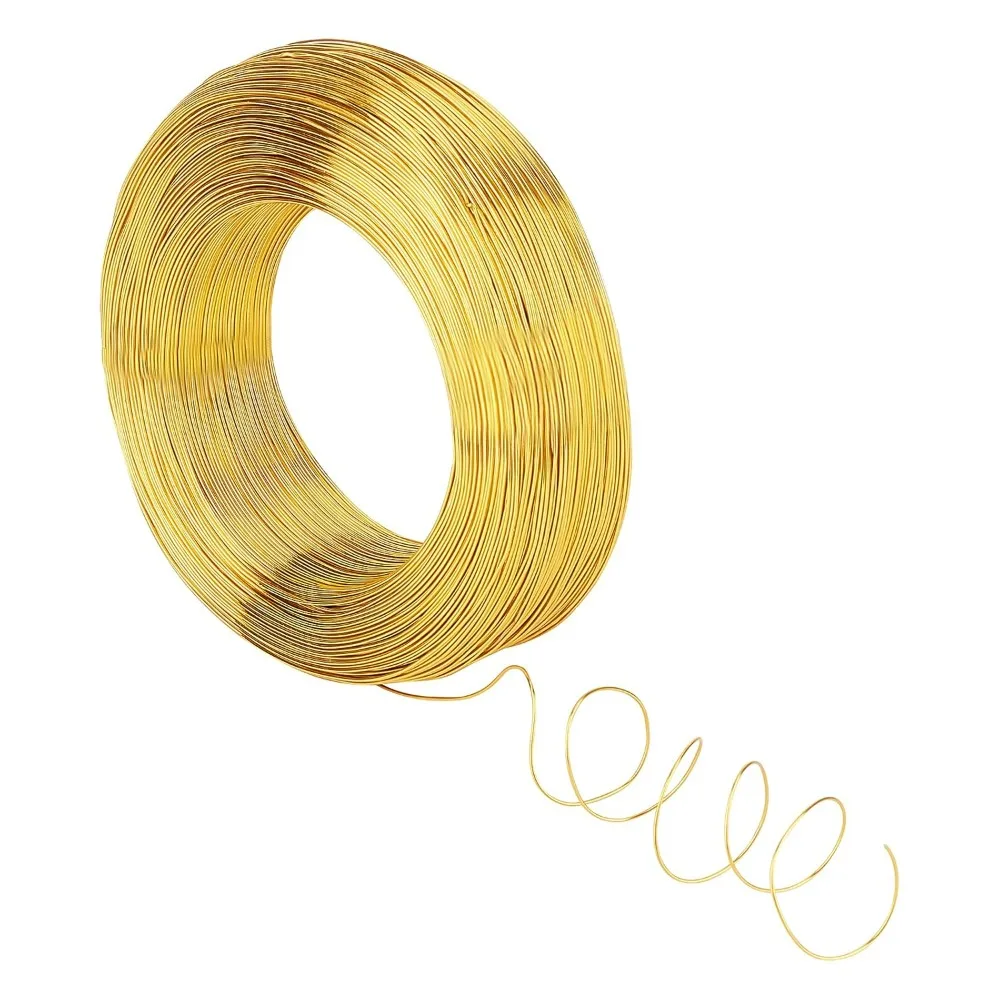 1 Roll 20 Gauge Aluminum Wire 300m Gold Aluminum Modelling Craft Wire for Jewelry Craft Modelling Making Armatures