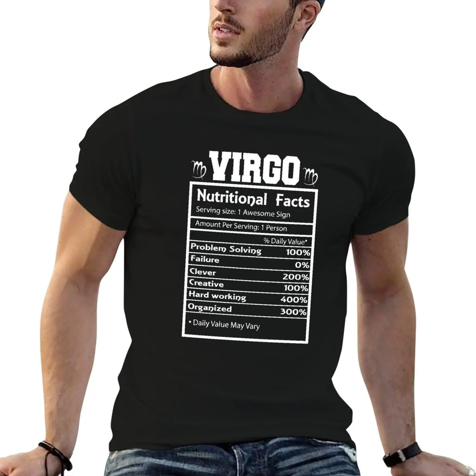Virgo Nutritional Facts T-Shirt Basic Crew Neck Short Sleeve Top
