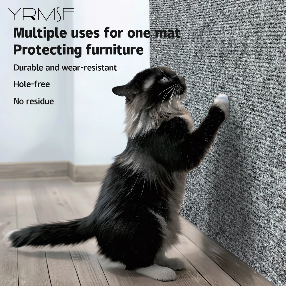 Коврик для царапин для кошек 30 см X 60 см, настенный диван, защита от царапин для кошек, самоклеящийся ковер, когтеточка для дерева, износостойкие товары для домашних животных