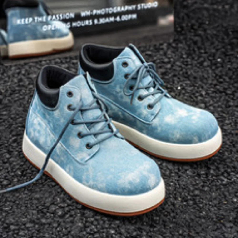 

2025 New Leisure Outdoor Comfortable and Versatile Thick Sole Men's Shoes Simple Fashion Denim Perforated Big Head Men's Boot