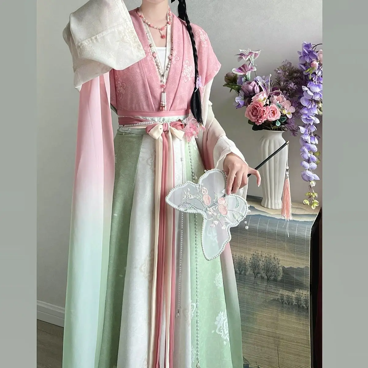 

2026 новых оригинальных Tang Beizi Hanfu — женская восьмикомпонентная юбка, летняя повседневная одежда, традиционная китайская одежда