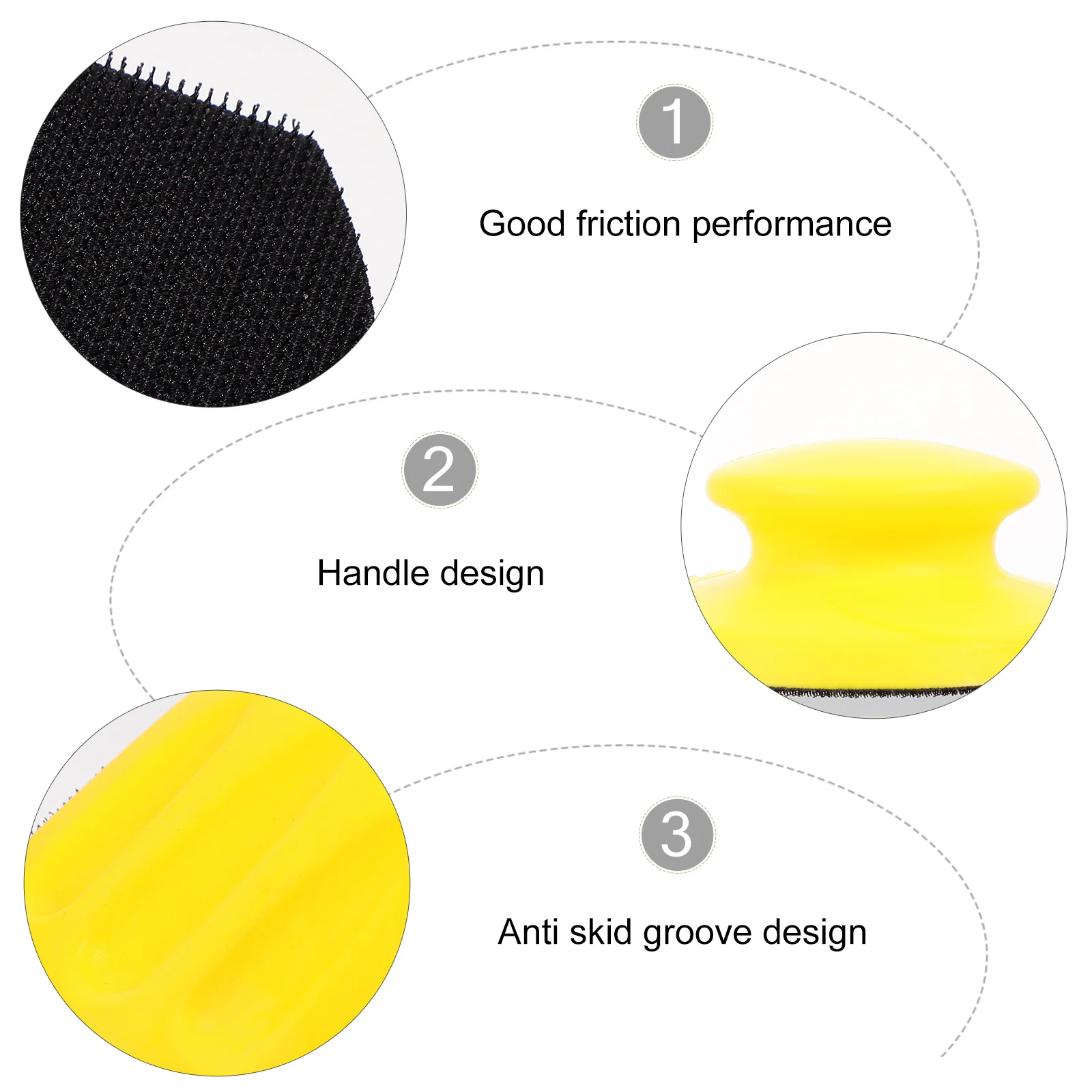 

2 Pcs Grinder Manual Grinding Disc Sanding Block Support Pad Hand Self-adhesive Yellow Polishing