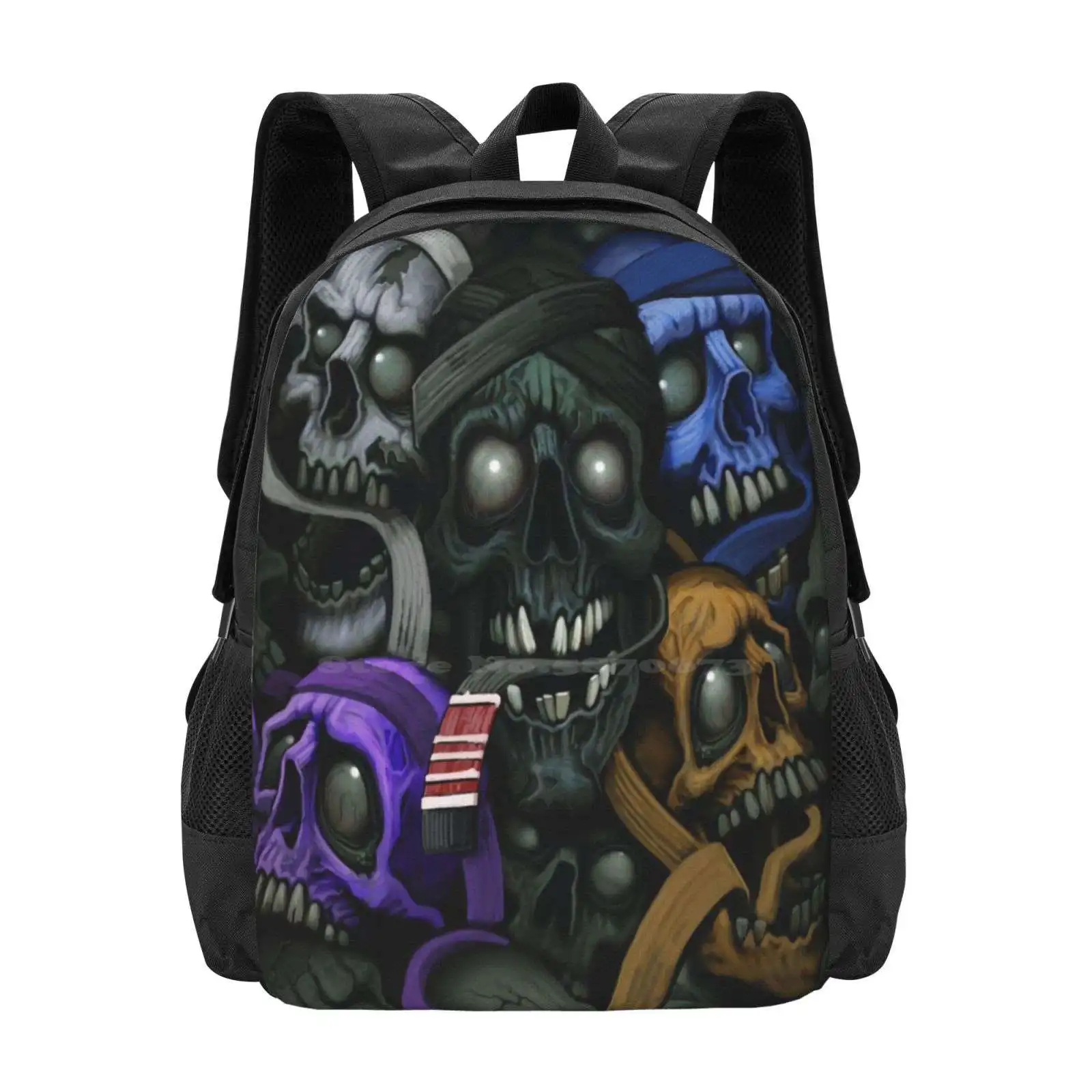 

Джиу-джитсу Черепа Подросток Студент колледжа Рюкзак Узор Дизайн Сумки Джиу-джитсу Черепа Земля Акула