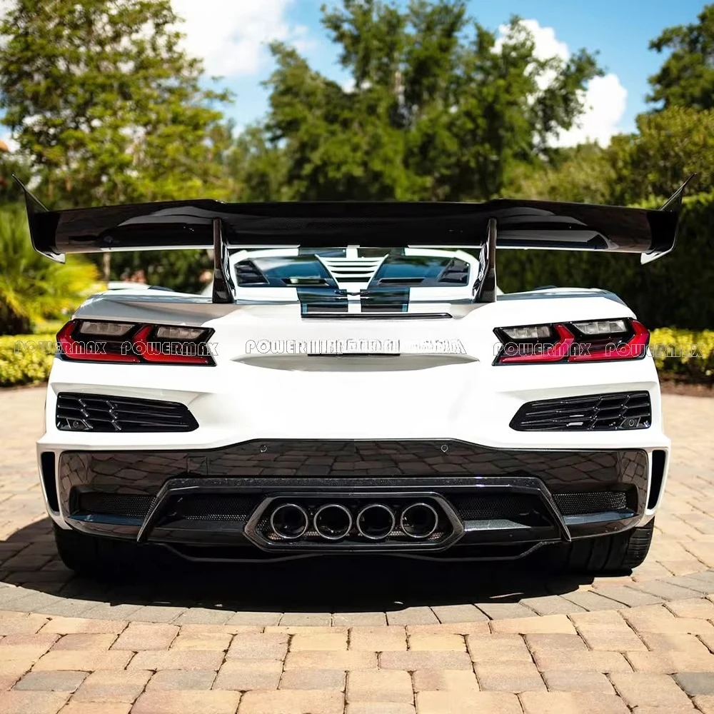ZR1 Style DRY Carbon Fiber Rear Wing for Chevrolet Corvette C8 Z06 Rear Spoiler High Wing
