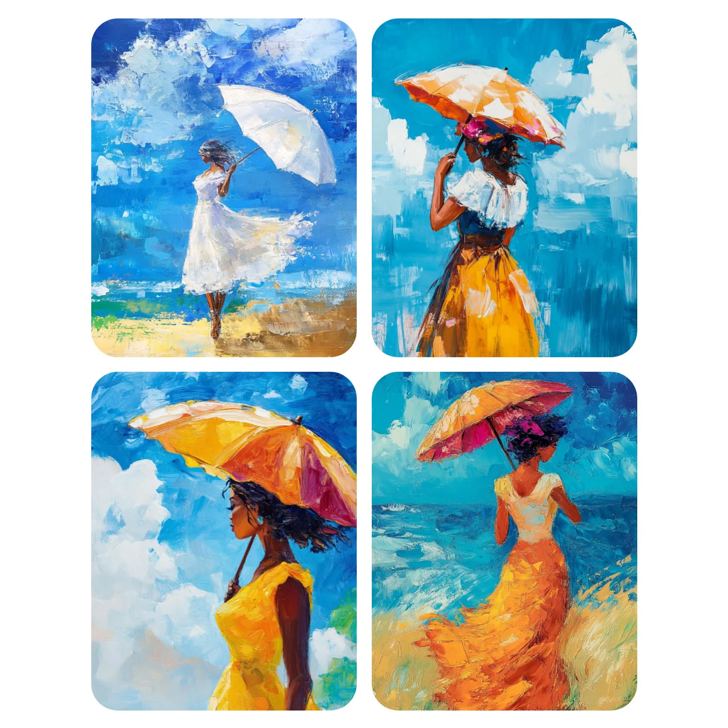 Chica pintada a mano sosteniendo un paraguas pintura acrílica por números DIY lienzo arte decoración del hogar Kit de regalo sorpresa