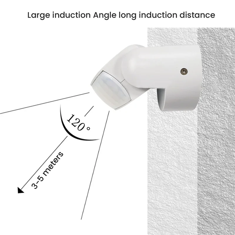 BNVN-2X Waterproof Double Infrared Probe Motion Sensor IP65 AC 220V-240V PIR Motion Detector Automatic 120 °White