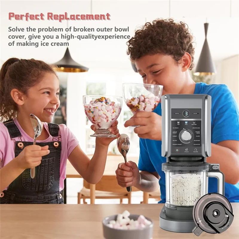 B25B استبدال قابلة لإعادة الاستخدام كريم غطاء وعاء مع حلقة لإحكام الإغلاق لسلسلة النينجا NC500/NC501 NC501C صانع الآيس كريم الغطاء الخارجي