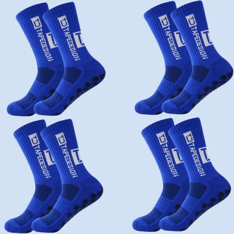 Calcetines de fútbol antideslizantes para hombre, medias deportivas de media pantorrilla, alta calidad, 4 pares, novedad