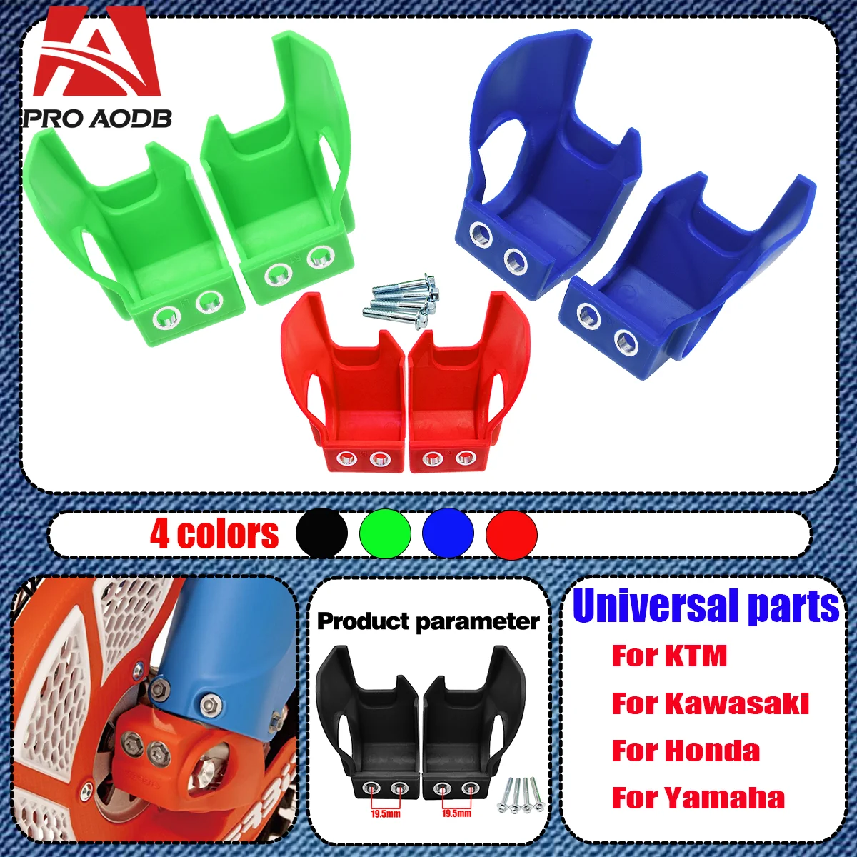 

For BETA HONDA KAWASAKI YAMAHA Motocross Fork Bottom Shoe Guard Cover Protector CRF KX WR YZ WR F RR 2T 4T 125 250 300 350 450